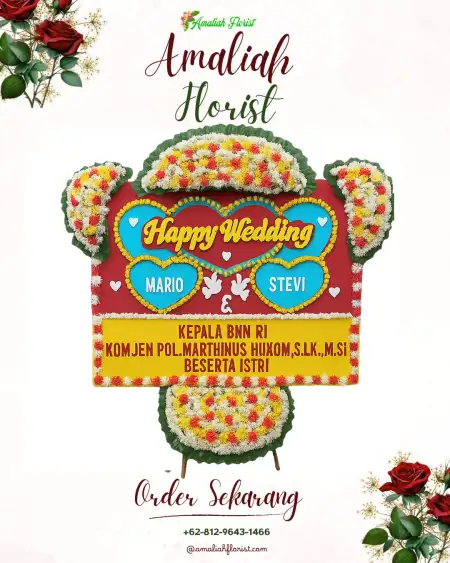 Papan Bunga Pernikahan Gedung Bagas Raya Cibinong